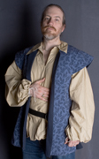 blue jacquard vest