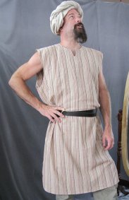Striped Rust/cream/bronze sleeveless Tunic J404