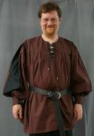 deep chocolate brown poet shirt