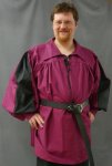 raspberry with black inserts shirt