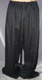T169 Black Linen Drawstring Pants