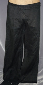 T162 Black Linen Drawstring Pants