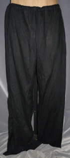 T166 Black Linen Drawstring Pants
