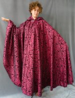 1389: burgundy taffeta cloak