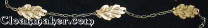 Simple Oak Leaves Chain Belt Jewelers Brass Chain Belt with Clock-style chain