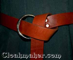 Brown belt with nickel silver ring 