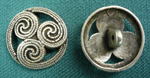 Triskele Antiqued Silver Button Small