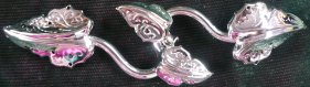 silvertone bronze elven leaves cloak clasp
