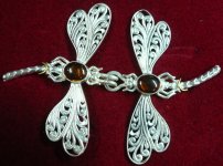 sterling silver draognfly clasp with gem