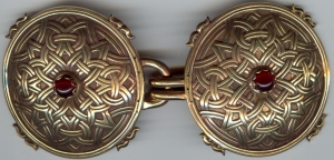 bronze rondelle with gem clasp