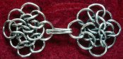 sterling silver chain maille rosette clasp