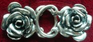 sterling silver double rose ring cloak clasp