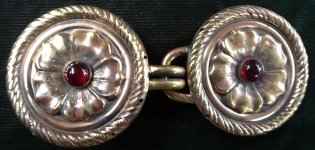 bronse floral medallion w/gem clasp