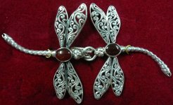 sterling silver damselfly cloak clasp