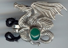 sterling silver gem dragon clasp