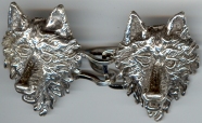 sterling silver wolf heads