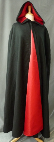 Custom Shaped Shoulder Cloak with red satin lining