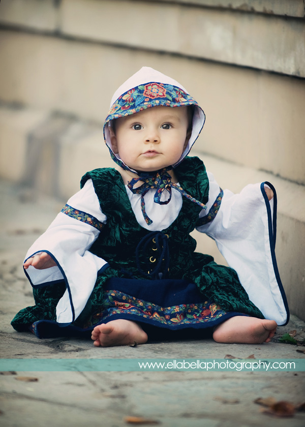 Medieval garb for toddler. Baby coif