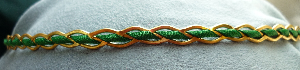 Narrow Brass Braid Band with ribbon