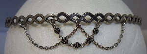 Silver-plated brass twist circlet with filigree beads