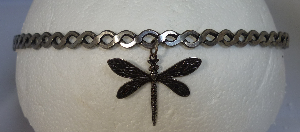 Silver-tone braid with dragonfly dangle