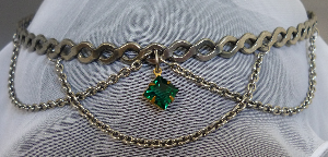 Silver-plated brass twist circlet with filigree beads