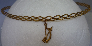 Brass braid with bow & arrow dangle