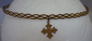 Brass braid with celtic cross dangle