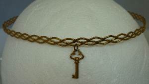 Brass braid with key dangle