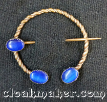 Penannular<br>Blue Oval Cat's Eye Glass<br>Large