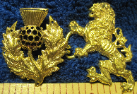 Lion Rampant with Thistle<br>Pierced with Gem