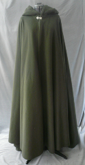 Cloak:1802, Cloak Style:Full Circle Cloak, Cloak Color:Olive Green, Fiber / Weave:WindPro Fleece, Cloak Clasp:Medallion, Hood Lining:Self-lining, Back Length:54", Neck Length:21", Seasons:Winter, Fall, Spring.