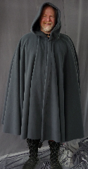 Cloak:1990, Cloak Style:Full Circle Cloak, Cloak Color:Grey, Fiber / Weave:WindPro Fleece, Cloak Clasp:Triple Medallion, Hood Lining:Self-lining, Back Length:41", Neck Length:25", Seasons:Winter, Fall, Spring.