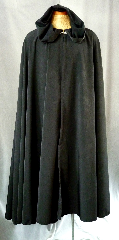 Cloak:2044, Cloak Style:Full Circle Cloak, Cloak Color:Black, Fiber / Weave:Sueded Polyester, water resistant, Cloak Clasp:Heritage, Hood Lining:Unlined, Back Length:45", Neck Length:20.5", Seasons:Summer.