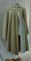 Cloak:2144, Cloak Style:Cape / Ruana with Collar, Cloak Color:Mushroom Brown outside, Grey inside, Fiber / Weave:Windblock Polar Fleece, Cloak Clasp:Vale - Goldtone, Hood Lining:N/A, Back Length:45", Neck Length:22", Seasons:Winter, Fall, Spring.