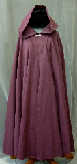 Cloak:2176, Cloak Style:Full Circle Cloak, Cloak Color:Burgundy Wine Red, Fiber / Weave:Washed Cotton Twill, Cloak Clasp:Antiquity, Hood Lining:Unlined, Back Length:54", Neck Length:24", Seasons:Fall, Spring, Note:Easy care washed cotton twill<br>makes this cloak an easy choice for a little<br>extra warmth on a spring evening.<br>Since it's washed cotton, it has that slightly distressed, worn-in look.<br>Great for a day at the Renaissance Fair<br>or a weekend LARP.<br>Machine washable cold gentle, tumble dry low.<br>Throw it on and go!.