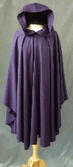 Cloak:2412, Cloak Style:Cape / Ruana, Cloak Color:Dusty Dark Purple, Fiber / Weave:Wool Twill, Cloak Clasp:Antiquity, Hood Lining:Unlined, Back Length:40", Neck Length:21", Seasons:Summer, Spring, Fall.