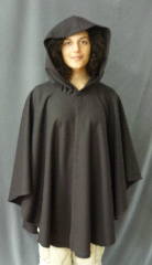 Cloak:2477, Cloak Style:Cape / Ruana, Cloak Color:Expresso Brown, Fiber / Weave:Fine Merino Wool with Lycra, Hood Lining:Unlined, Back Length:35", Neck Length:22", Seasons:Spring, Fall, Note:Dry Clean only.