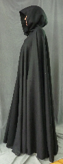 Cloak:2541, Cloak Style:Full Circle Cloak, Cloak Color:Black, Fiber / Weave:Fleece, Cloak Clasp:Antiquity, Hood Lining:Unlined, Back Length:59", Neck Length:24", Seasons:Fall, Spring, Summer, Note:Lightweight economy fleece provides warmth with<br>very little weight. Suitable for indoor wear, late spring,<br>early fall, or cool summer evenings. Please allow an extra 48 hours for creation..