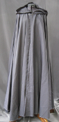 Cloak:2551, Cloak Style:Full Circle Cloak, Cloak Color:Slate Grey, Fiber / Weave:Raincoat Nylon, Cloak Clasp:Antiquity, Hood Lining:Unlined, Back Length:52", Neck Length:22", Seasons:Spring, Summer, Fall.