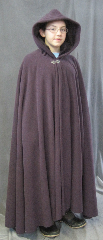 Cloak:2606, Cloak Style:Full Circle Cloak, Cloak Color:Dusty Plum Purple, Fiber / Weave:Hi Loft Fleece (long silky fur inside) with durable water resistant finish, Cloak Clasp:Vale, Hood Lining:Self-lining - Deep Plum Purple, Back Length:46", Neck Length:21", Seasons:Southern Winter, Fall, Spring, Note:This Hi-Loft fleece cloak blocks more wind than<br>a basic fleece and has a durable water resistant outer finish!<br>It's perfect for cool,<br>rainy, windy climates.<br>Machine washable cold gentle, tumble dry low.<br>Throw it on and go!<br>Note, the model is 4' 10".