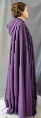 Cloak:2655, Cloak Style:Full Circle Cloak, Cloak Color:Purple, Fiber / Weave:Wool Blend Coating Ribbed, Cloak Clasp:Vale, Hood Lining:Unlined, Back Length:57", Neck Length:22", Seasons:Spring, Fall.