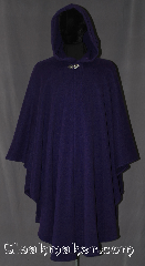 Cloak:2657, Cloak Style:Cape / Ruana extra long (33") over the shoulder, Cloak Color:Bright Royal Purple, Fiber / Weave:Midweight Fleece with sweater knit surface, Cloak Clasp:Vale, Hood Lining:Self-lining, Back Length:48", Neck Length:24", Seasons:Fall, Spring, Southern Winter, Note:A cross between a cape and a cloak, a ruana<br>is a great way to keep warm while<br>frequent, unhindered use of your arms <br>is needed. Ruanas make great driving cloaks!<br>This Ruana is extra long (33")<br>over the shoulders for even more coverage.<br>Machine washable cold gentle, tumble dry low.<br>Throw it on and go!.