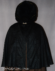 Cloak:2848, Cloak Style:Shaped Shoulder Cloak - Short, Cloak Color:Black, Fiber / Weave:100% Wool, Cloak Clasp:Alpine Knot - Goldtone, Hood Lining:Unlined, Back Length:29", Neck Length:24", Seasons:Spring, Fall, Note:The perfect starter cloak for a child or adult.<br>Lightweight accent to any outfit.<br>Sized for play and walking.<br>Dry clean only.