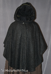 Cloak:2851, Cloak Style:Cape / Ruana, Cloak Color:Black, Fiber / Weave:Fleece, Cloak Clasp:Plain Rope<br>Hook & Eye, Hood Lining:Unlined, Back Length:34", Neck Length:23", Seasons:Spring, Fall, Note:Perfect for covering up your shoulders<br>while waiting for the car to warm up,<br>this light-weight fleece Ruana cape<br>is versatile and easy to maintain.<br>With Shortened sides for easy arm use.<br>It is machine washable and features a<br>silver tone plain rope hook and eye clasp.