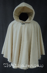 Cloak:2873, Cloak Style:Cape / Ruana, Cloak Color:Off White, Fiber / Weave:Fleece, Cloak Clasp:Vale, Hood Lining:Unlined, Back Length:32", Neck Length:23", Seasons:Spring, Fall, Note:Perfect for driving on cool evenings,<br>this ethereal cloak is made from a warm<br>off-white fleece.<br>Good for an indoor winter wedding.<br>Its elegant style<br>is completed with an understated<br>yet ornate Vale hook-and-eye clasp.<br>Machine washable..