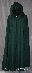 Cloak:2913, Cloak Style:Full Circle Cloak, Cloak Color:Hunter Green, Fiber / Weave:100% Wool, Cloak Clasp:Vale, Hood Lining:Unlined, Back Length:54", Neck Length:22", Seasons:Spring, Fall, Note:Smooth not scratchy gaberdine<br>for those who love wool but a softer fabric.<br>This cloak hunter green cloak<br>is light weight with a elegant drape.<br>Accented with a Silver tone Vale<br>hook-and-eye clasp.<br>Dry Clean only..