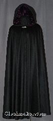 Cloak:2925, Cloak Style:Full Circle Cloak, Cloak Color:Black, Fiber / Weave:100% Cashmere, Cloak Clasp:Vale, Hood Lining:Crushed Purple velvet, Back Length:58", Neck Length:22", Seasons:Fall, Spring, Southern Winter, Note:Soft and silky.<br>This black cashmere full<br> circle cloak is a luxurious<br>addition to your fall wardrobe.<br>The jewel tone velvet lined hood<br>and a silver tone vale clasp<br>completes the dreamy look.<br>Dry clean only..