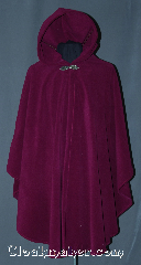 Cloak:3008, Cloak Style:Shaped Shoulder Ruana Cloak, Cloak Color:Fuschia / Dark Orchid, Fiber / Weave:Windpro Fleece, Cloak Clasp:Gothic Heart, Hood Lining:Self-lining, Back Length:39", Neck Length:21", Seasons:Winter, Fall, Spring, Note:Warm and cozy this lightweight<br>shaped shoulder ruana<br>windpro fleece cloak is<br>perfect for cold evenings.<br>A cross between a cape and a cloak,<br>a ruana is a great way to keep warm<br>while frequent, unhindered use of<br>your arms is needed.<br>With an overarm of 31" this cloak<br>has less bulk than a<br>traditional Ruana and<br>makes a great driving cloak!<br>Machine washable..