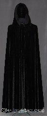Cloak:3294, Cloak Style:Full Circle Cloak, Cloak Color:Black, Fiber / Weave:High quality Black Stretch Velvet, Cloak Clasp:Vale, Hood Lining:Unlined, Back Length:57", Neck Length:21", Seasons:Summer, Fall, Spring, Note:Fun and bouncy this black high<br>quality stretch velvet cloak<br>moves with you as you walk.<br>The velvet texture adds a bit of drama<br> complemented by the silver tone<br>vale pewter hook and eye clasp.<br>Machine washable!.